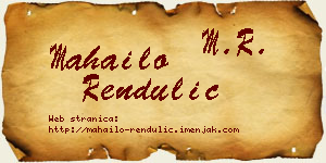 Mahailo Rendulić vizit kartica